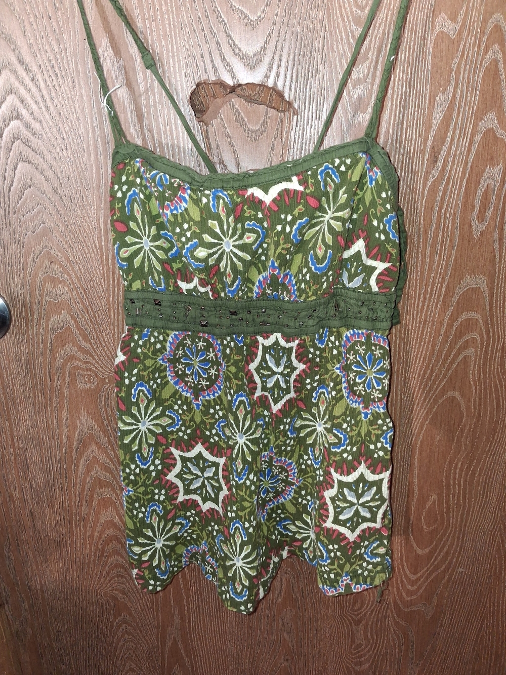 Passport Olive Floral-Print Spaghetti Strap Camisole